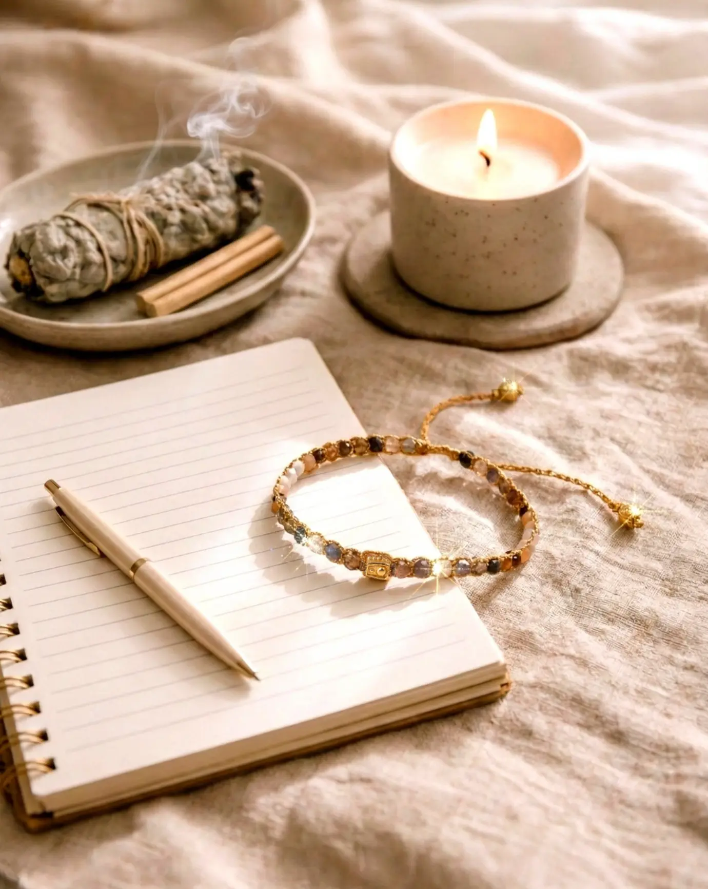 Handcrafted macramé gemstone bracelets from Bali