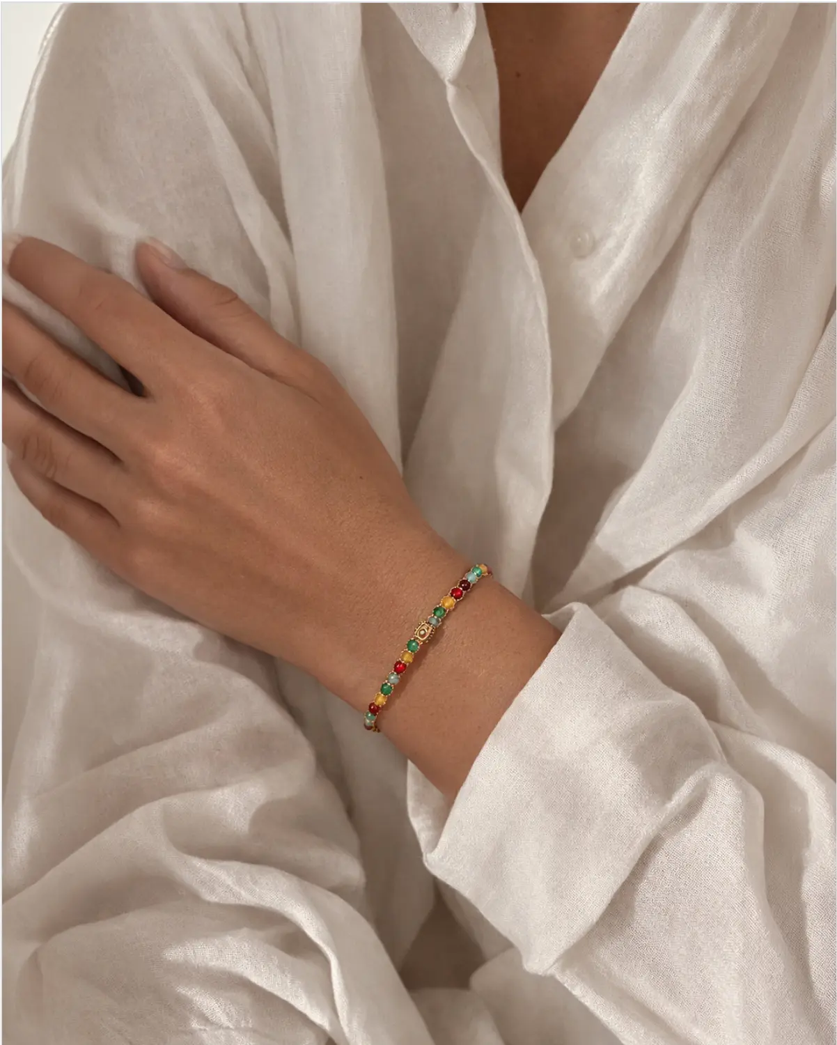 Handcrafted macramé gemstone bracelets from Bali