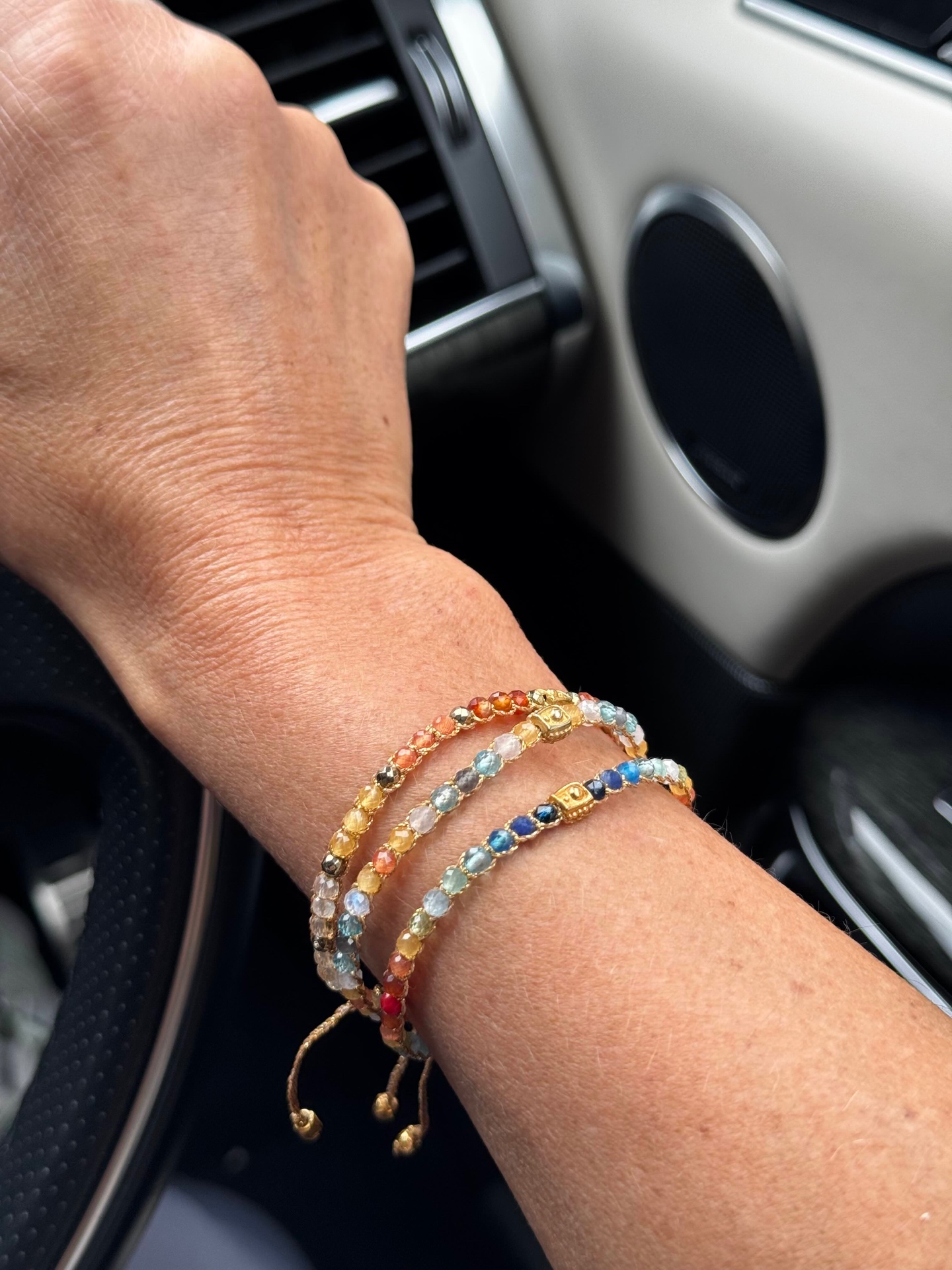 Handcrafted macramé gemstone bracelets from Bali