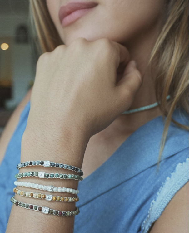 Handcrafted macramé gemstone bracelets from Bali