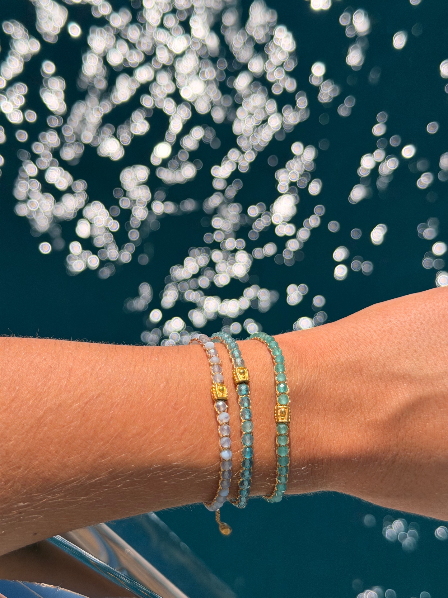 Handcrafted macramé gemstone bracelets from Bali