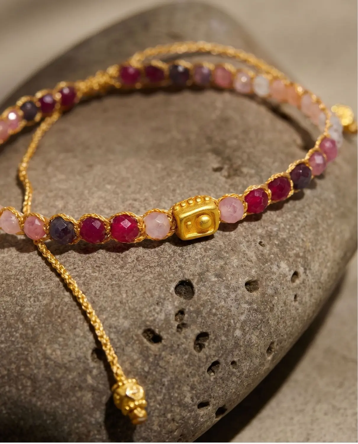 Handcrafted macramé gemstone bracelets from Bali