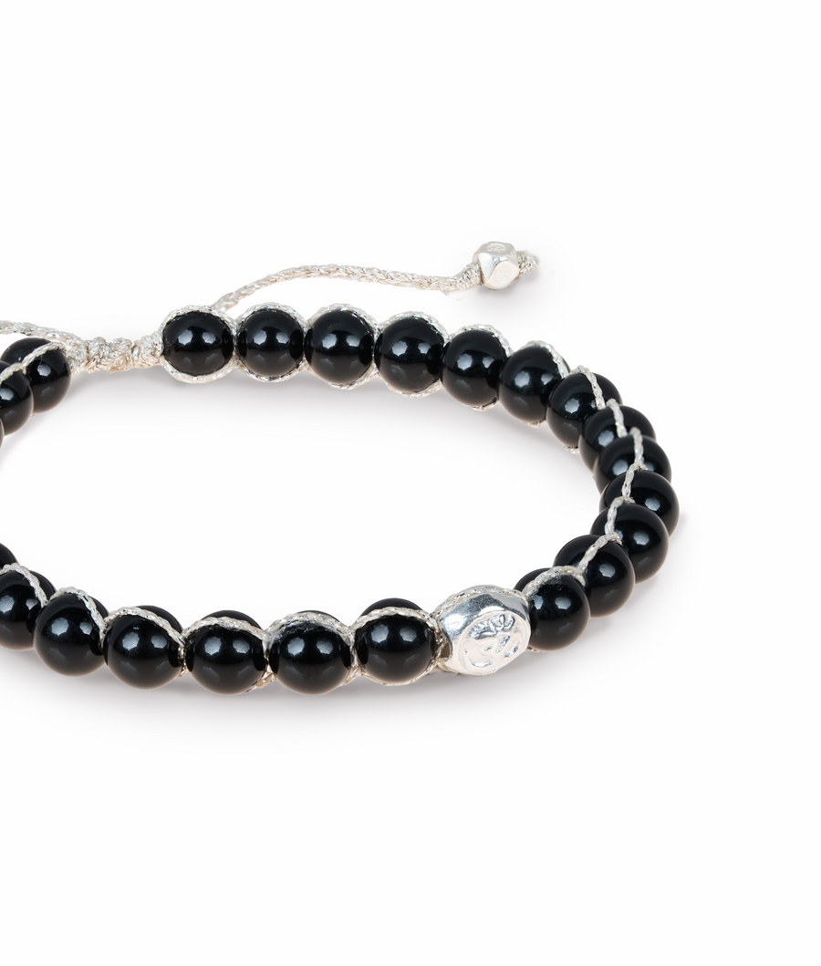 Black Onyx 6mm Bracelet | Silver
