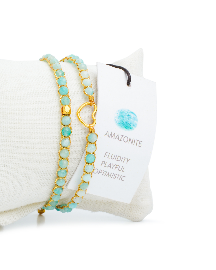 Amazonite Nugget Kids Bracelet | GOLD