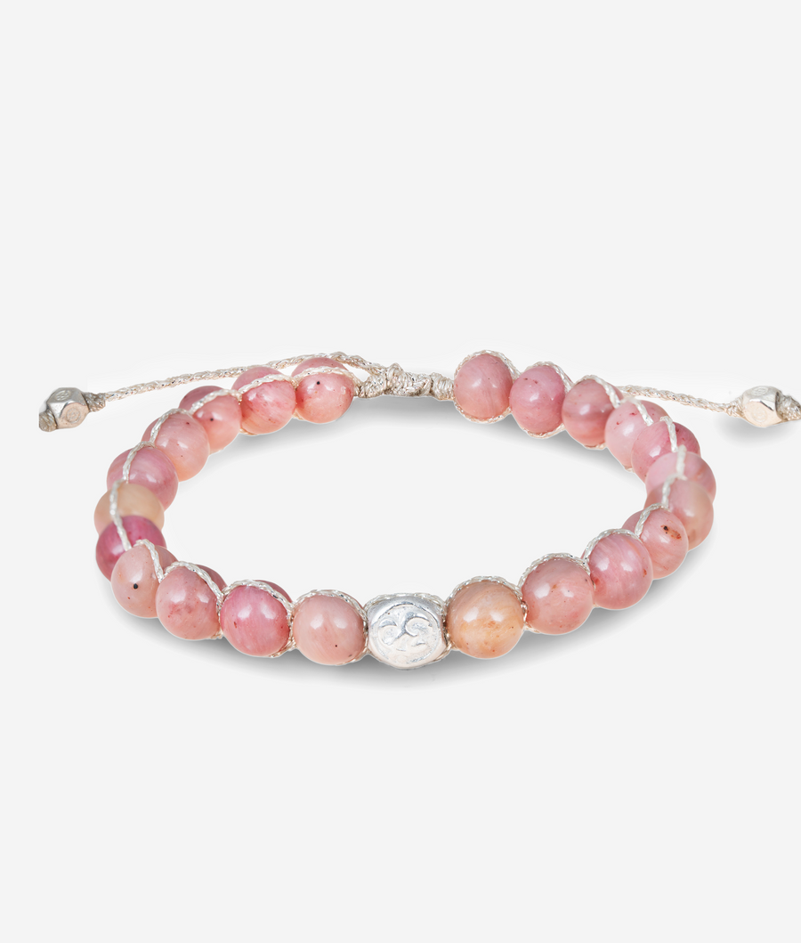 Rhodonite 6mm Bracelet | Silver