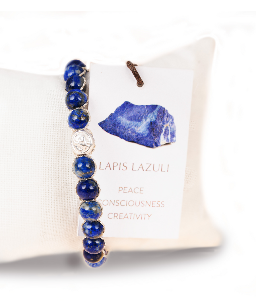Lapis Lazuli 6mm Bracelet | Silver