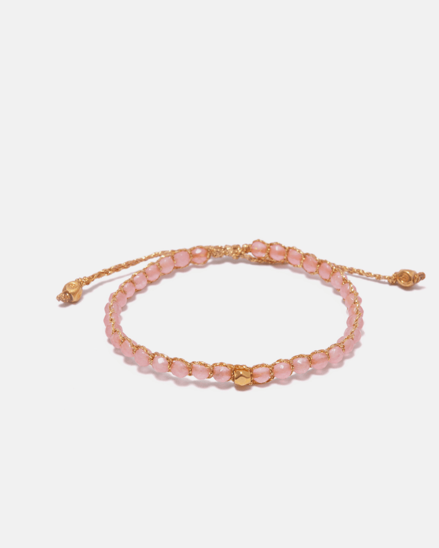 Pink Tourmaline Nugget Kids Bracelet | Gold - Samapura Jewelry