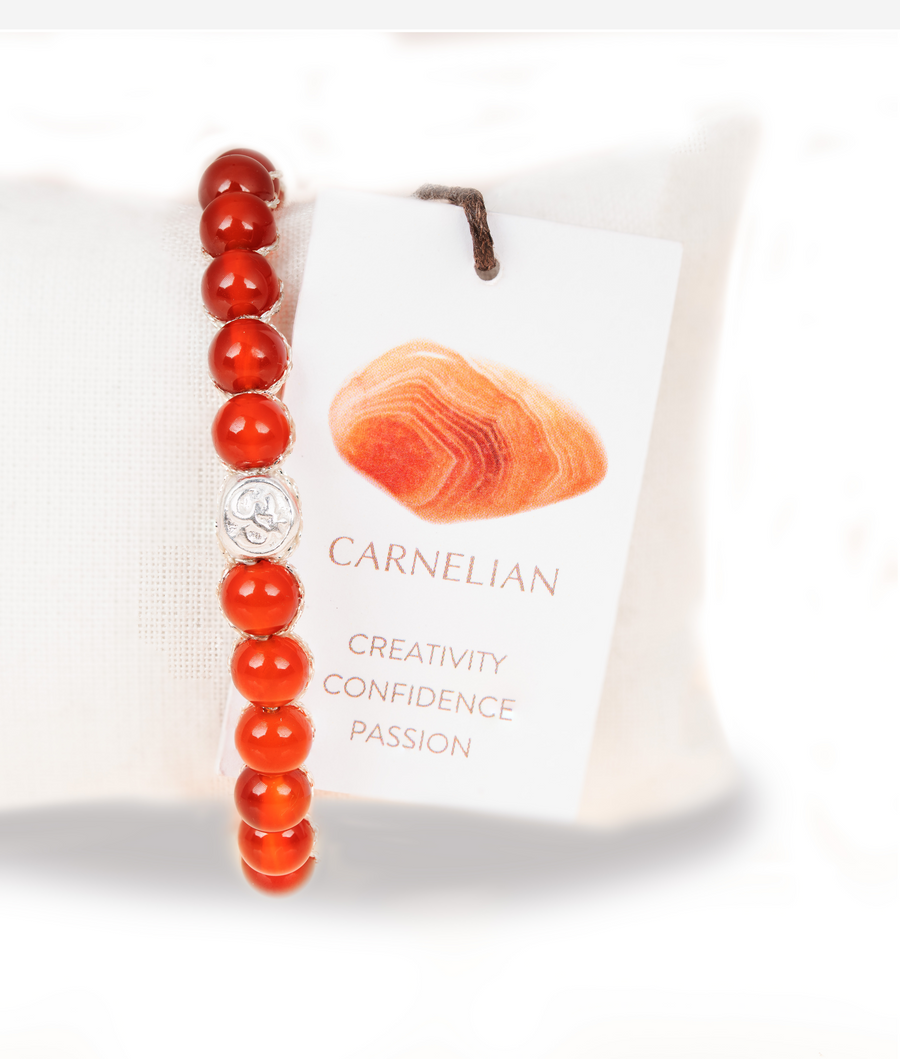 Carnelian 6mm Bracelet | Silver