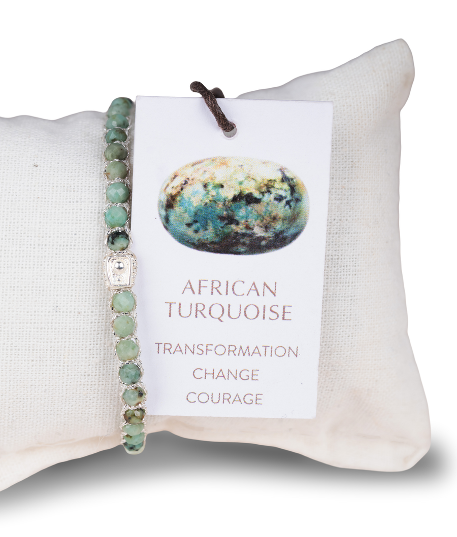 African Turquoise Bracelet | Silver