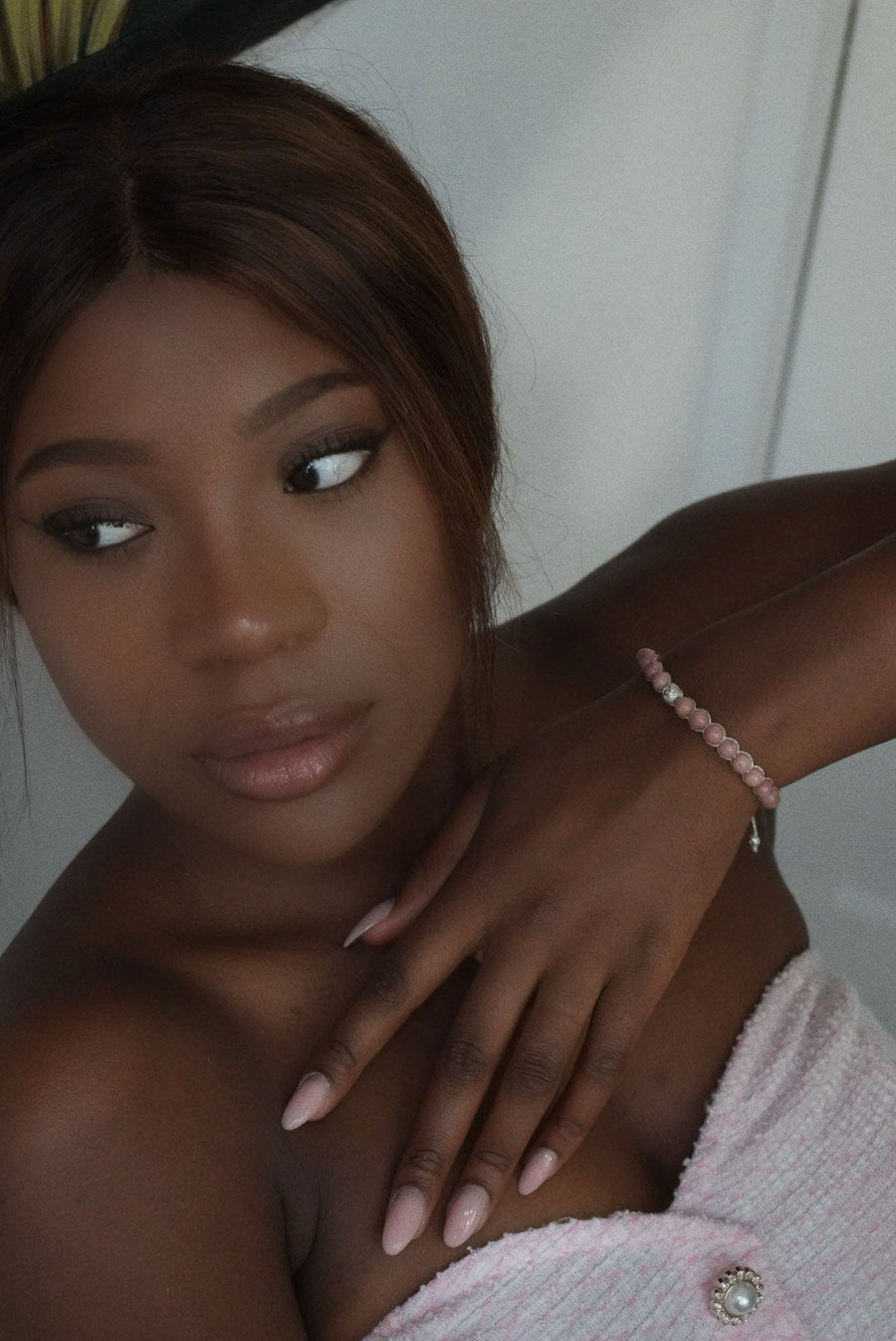 Rhodonite 6mm Bracelet | Silver