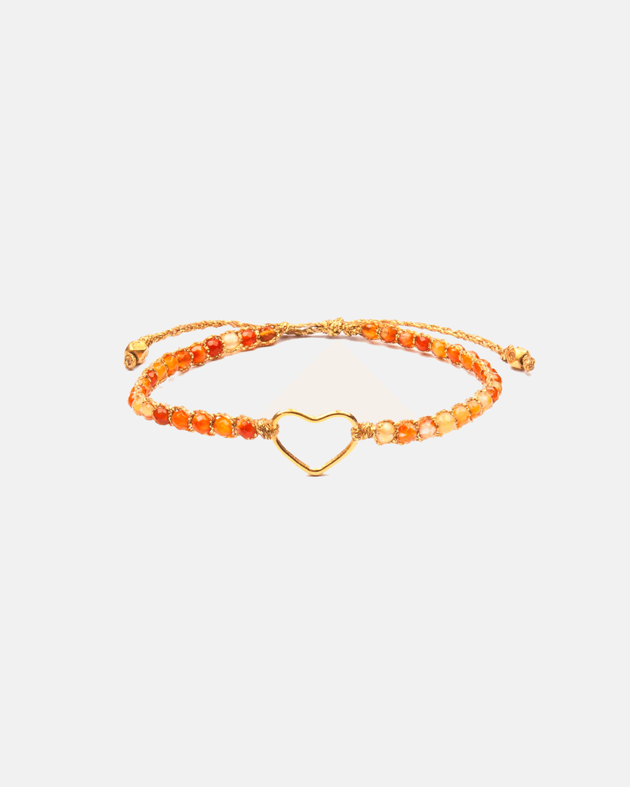 Carnelian Brazil Heart | Gold - Samapura Jewelry