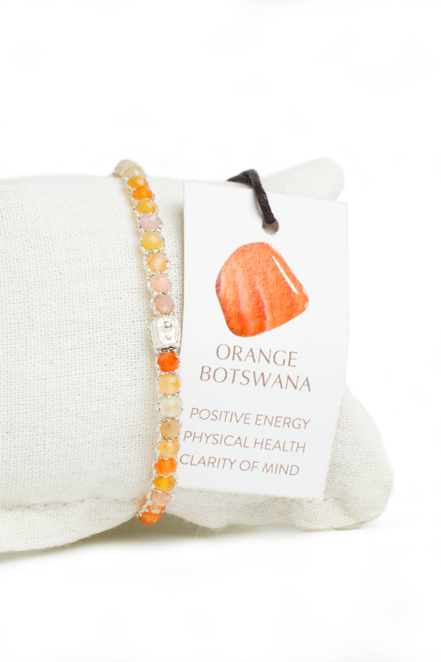 Orange Botswana Agate  Bracelet | Silver