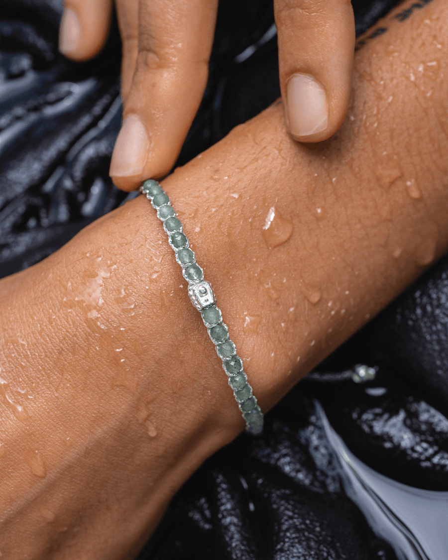 Green Jade Bracelet | Silver