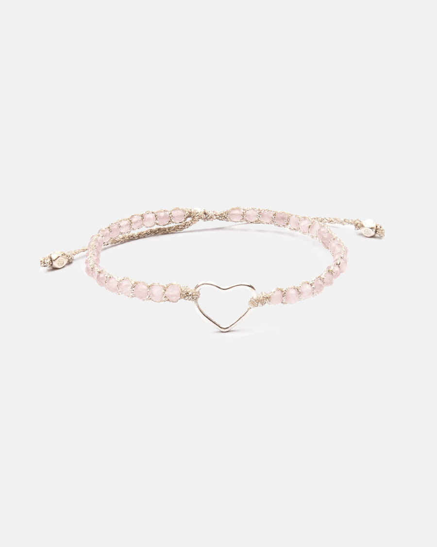 Pink Tourmaline Mozambique Heart Bracelet | Silver - Samapura Jewelry