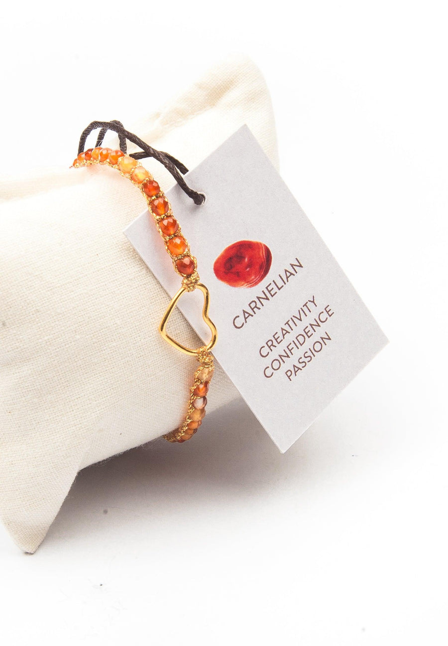 Carnelian Brazil Heart | Gold - Samapura Jewelry