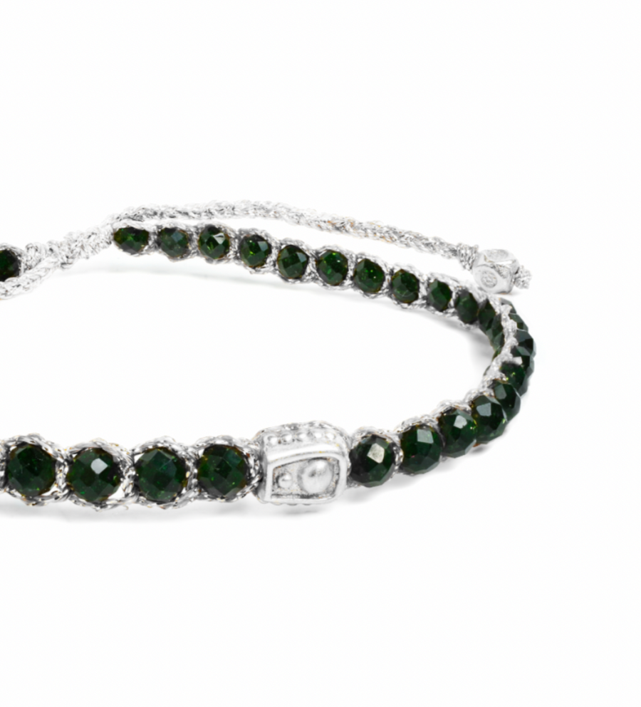 Green Sandstone Bracelet | Silver