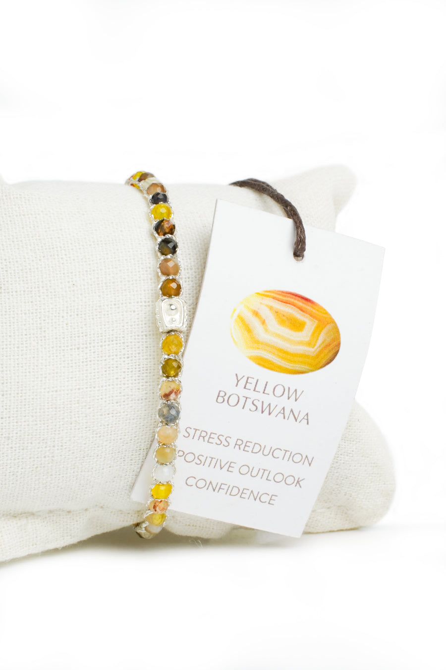 Yellow Botswana Agate  Bracelet | Silver