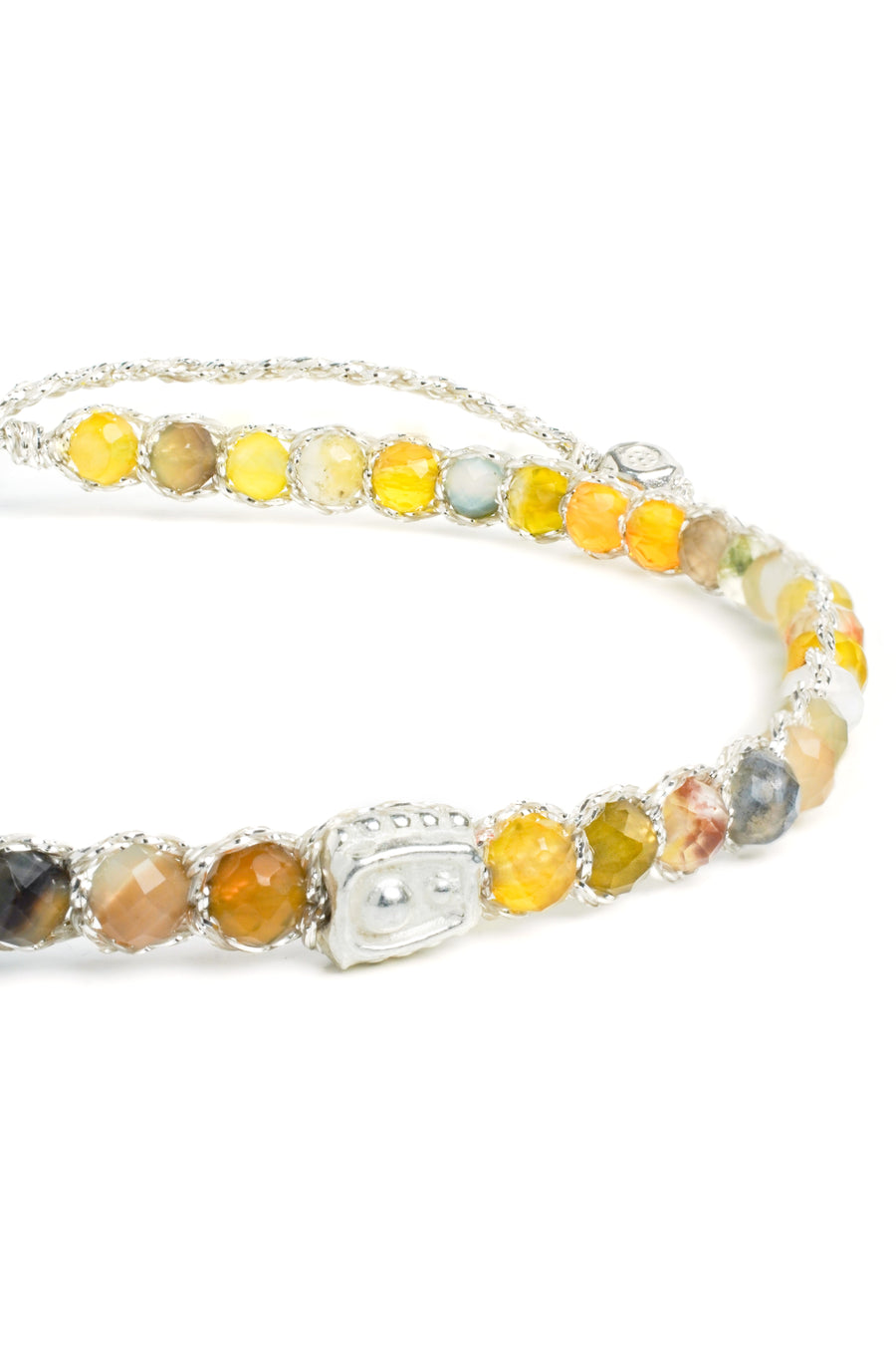 Yellow Botswana Agate  Bracelet | Silver