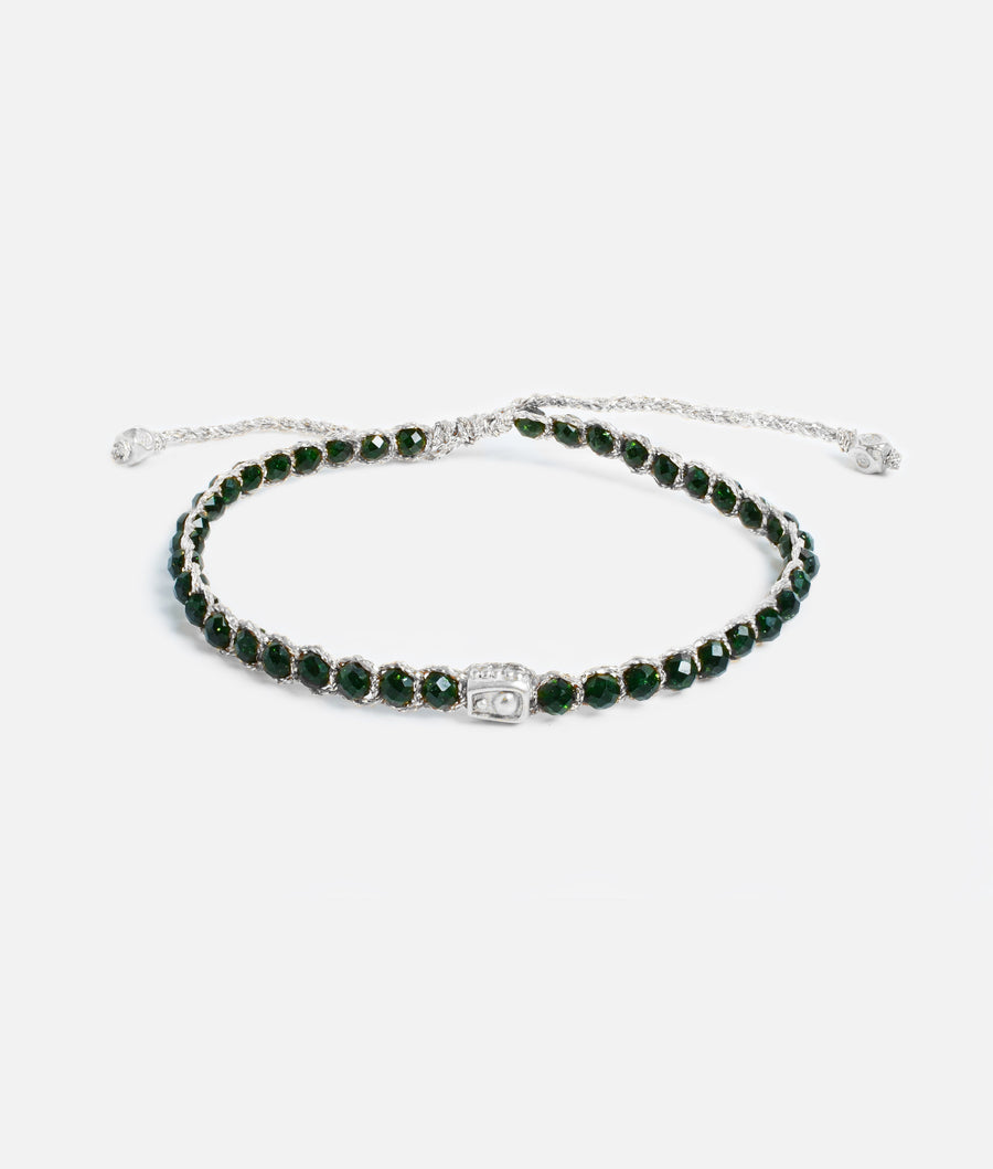 Green Sandstone Bracelet | Silver