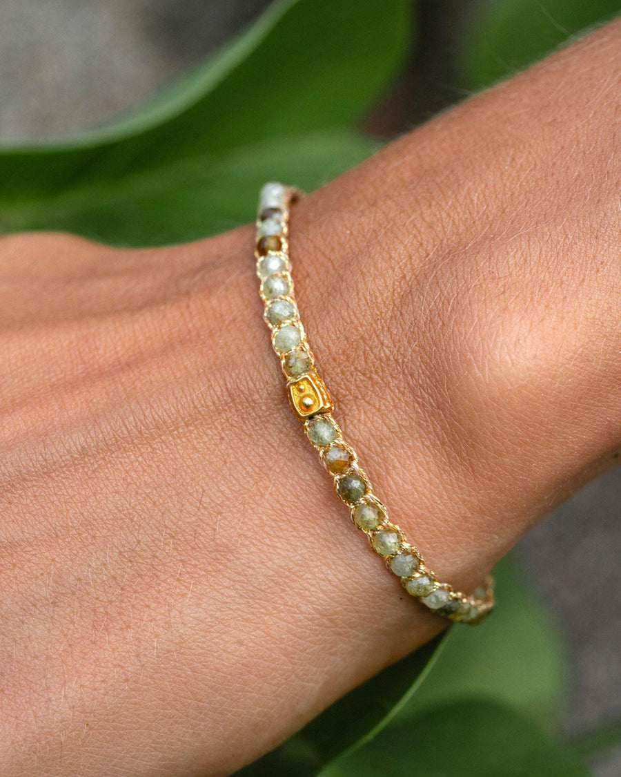 Green Garnet Bracelet | Gold - Samapura Jewelry