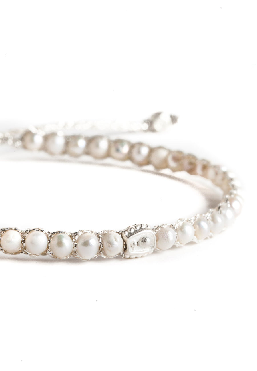 Pearl Round Bracelet | Silver