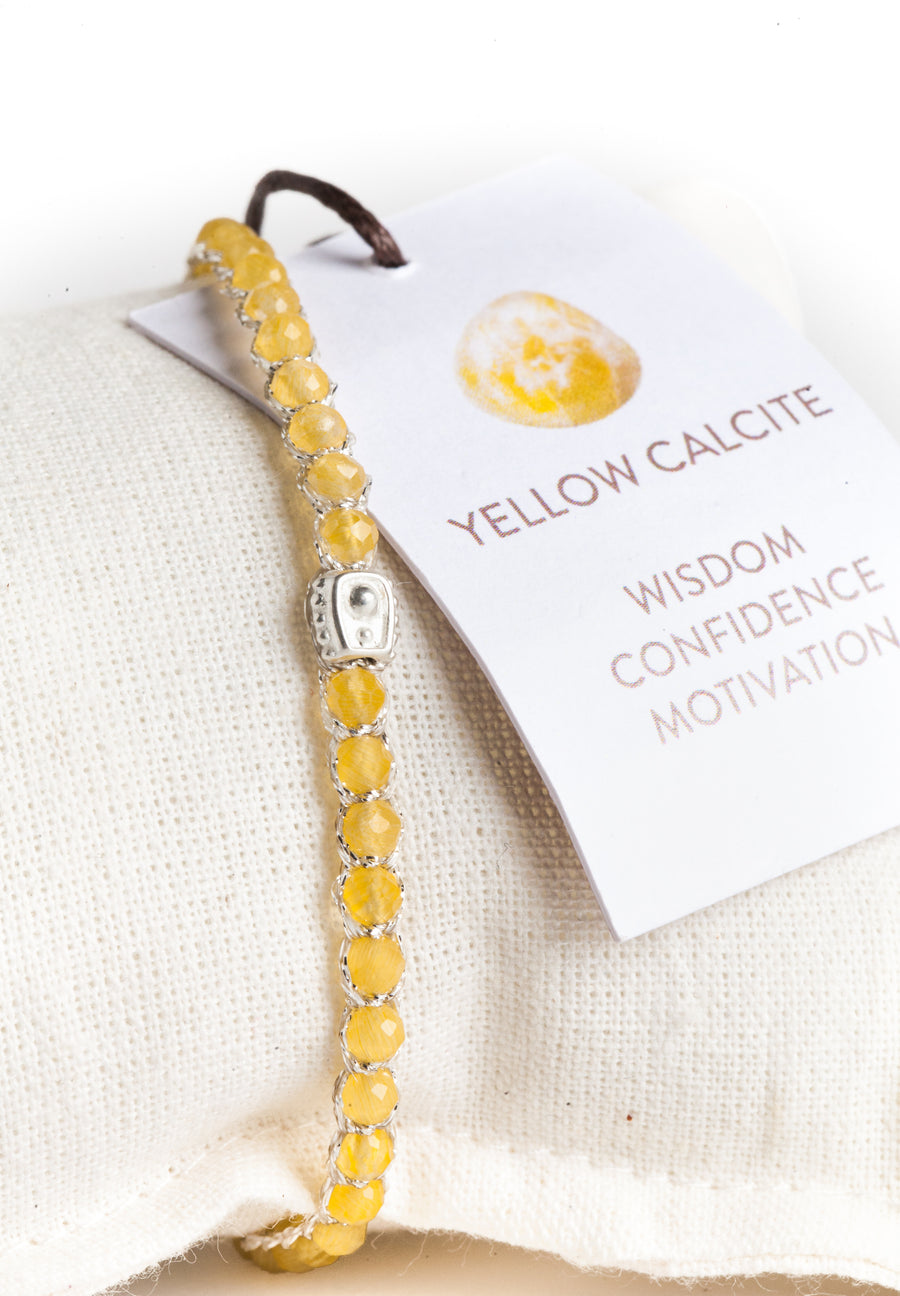 Yellow Calcite Bracelet | Silver