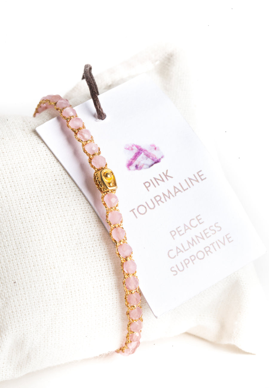 Pink Tourmaline from Mozambique Bracelet | Gold