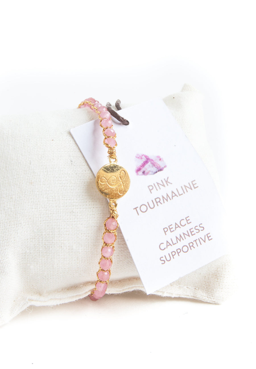 Lotus Pink Tourmaline Bracelet | Gold