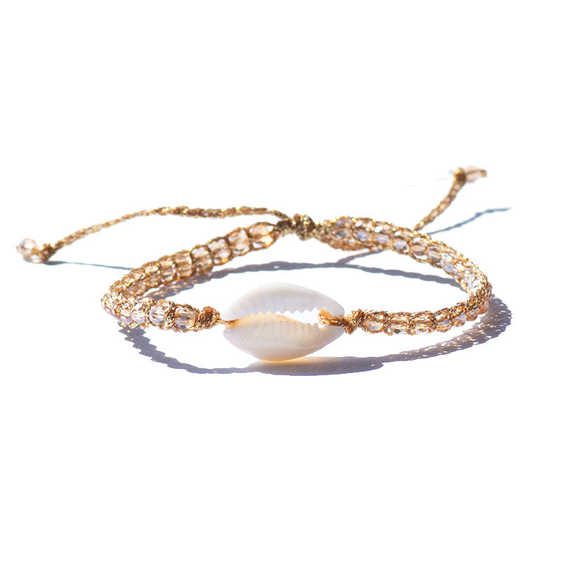 Crystal Light Shell Bracelet | Gold
