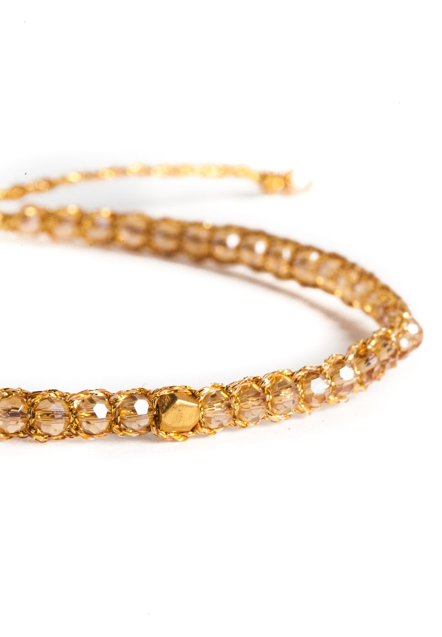 Crystal Light Nugget Bracelet | Gold