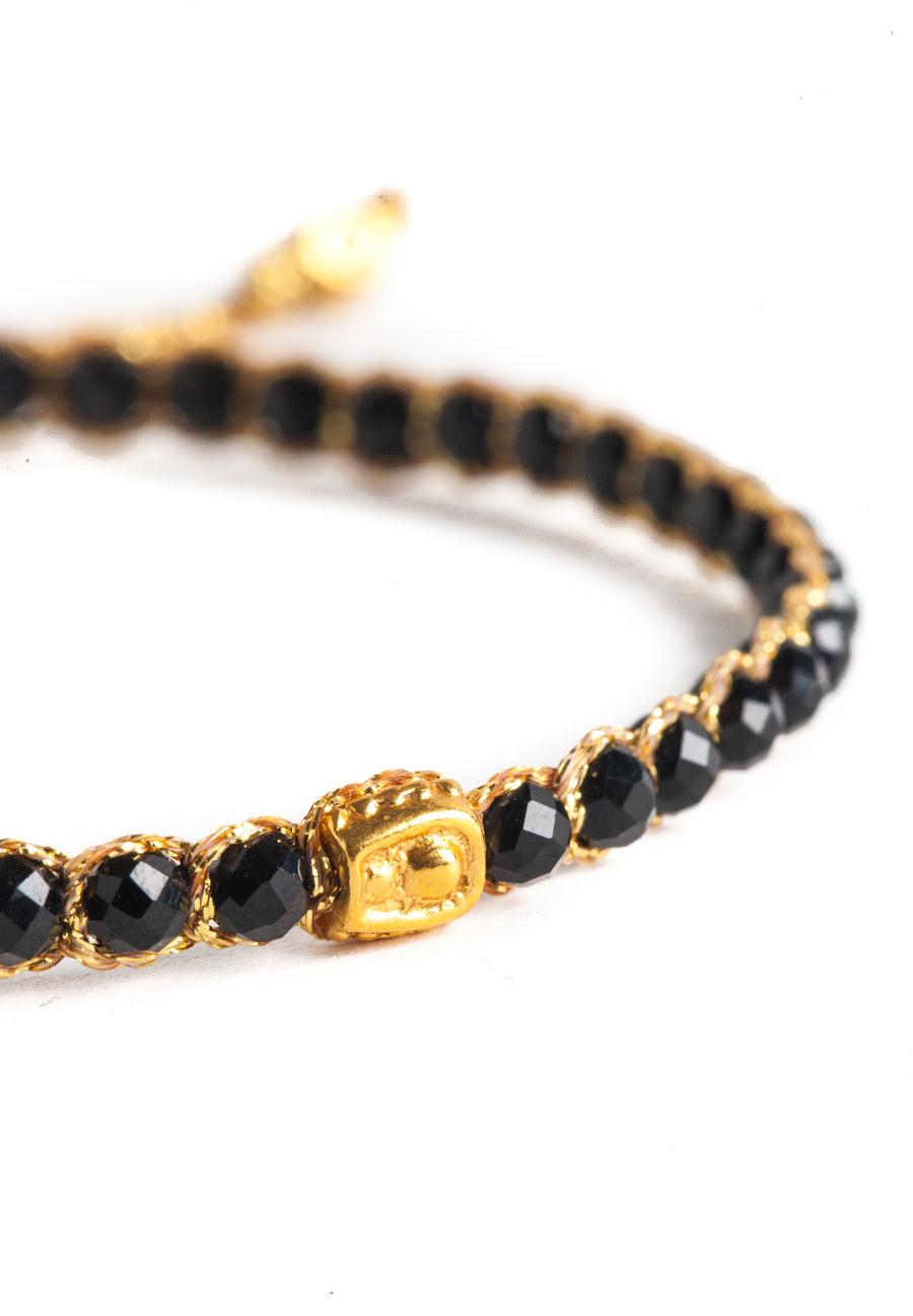 Black Spinel Bracelet | Gold