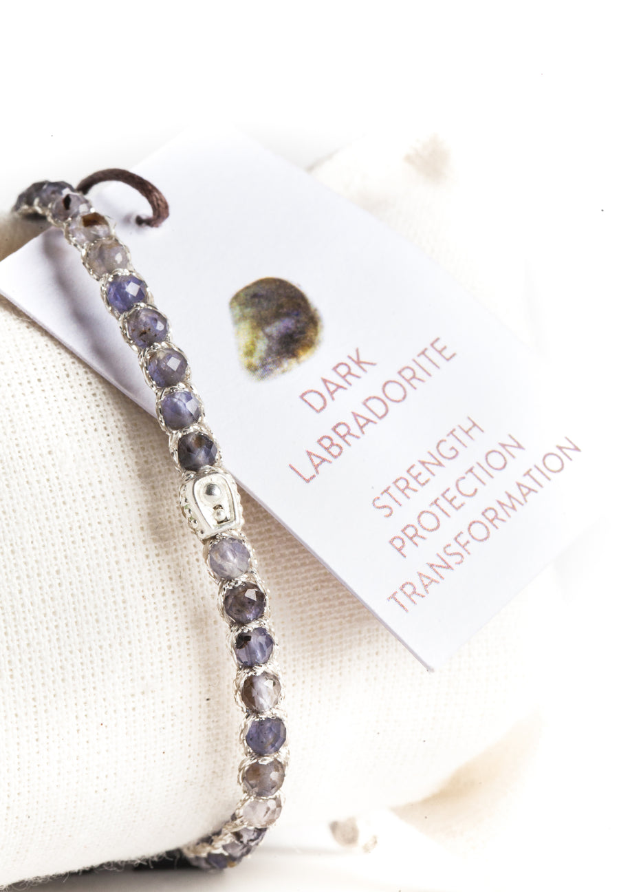 Dark Labradorite Bracelet | Silver