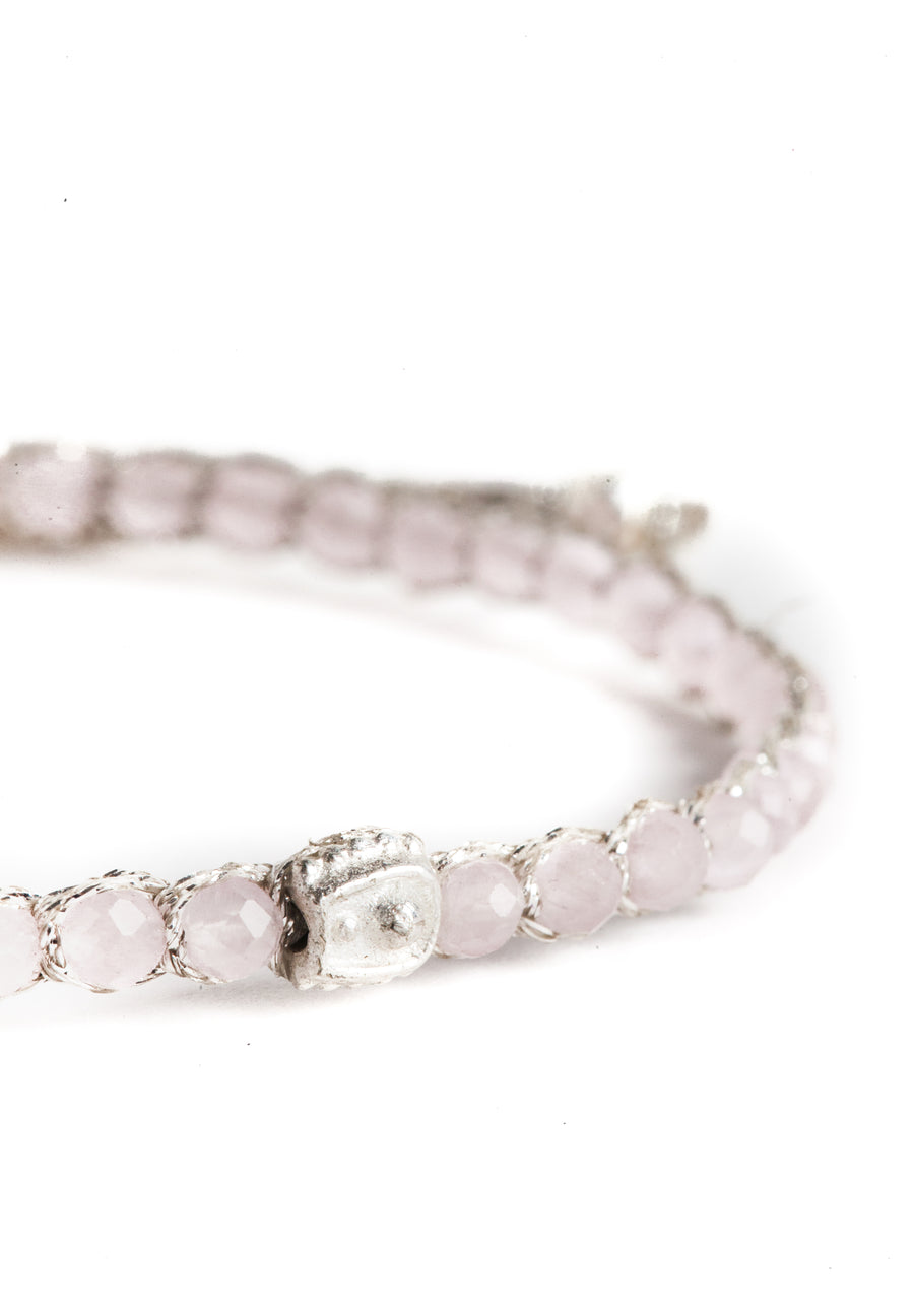 Rose Quartz Bracelet | Silver