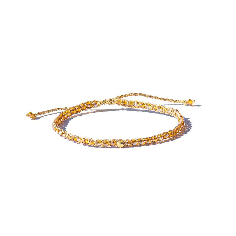 Crystal Dark Nugget Bracelet | Gold