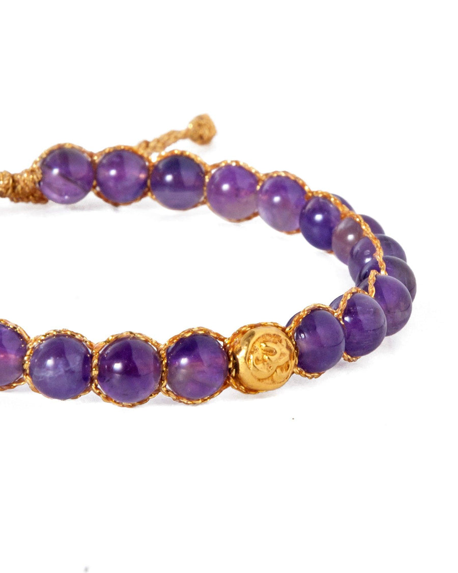 Amethyst 6mm Bracelet | Gold - Samapura Jewelry