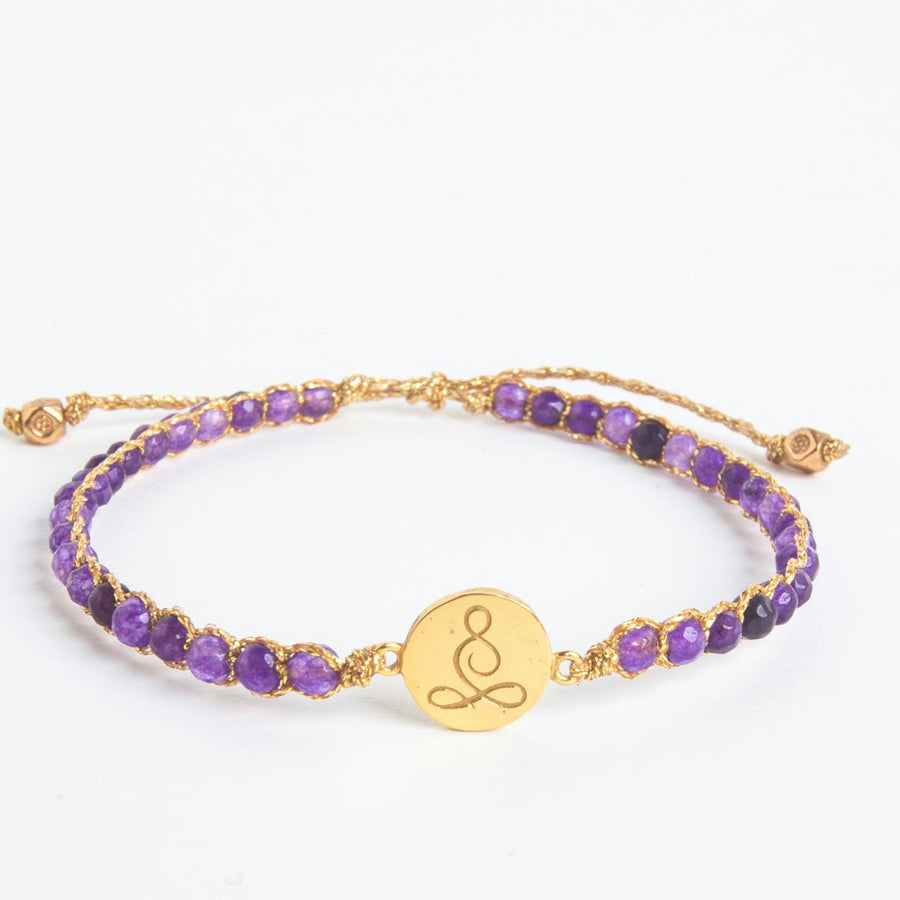Lotus Amethyst Bracelet | Gold