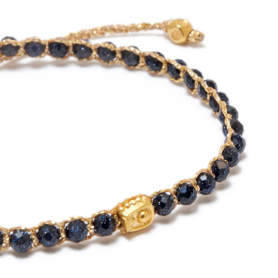 Blue Sandstone Bracelet | Gold