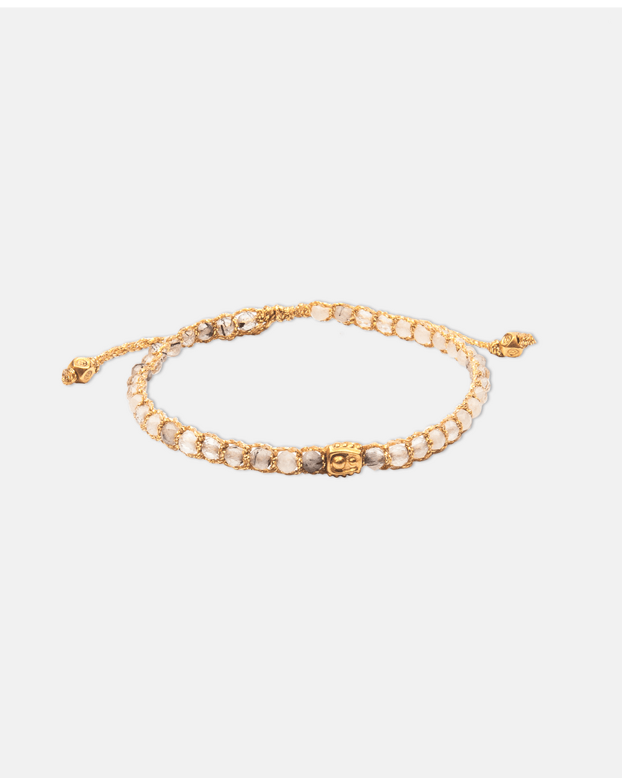 Clear Rutilated Quartz Bracelet | Gold - Samapura Jewelry