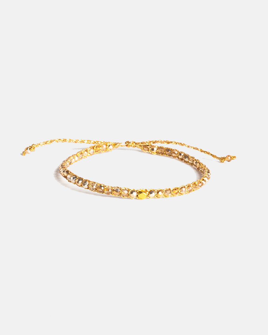 Crystal Metallic Nugget Bracelet | Gold