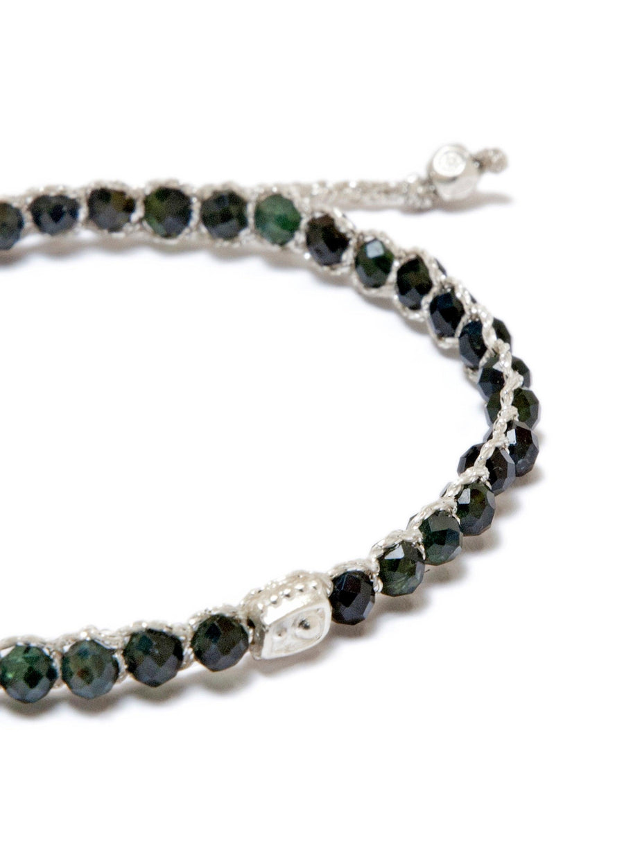 Dark Green Aventurine Bracelet | Silver - Samapura Jewelry