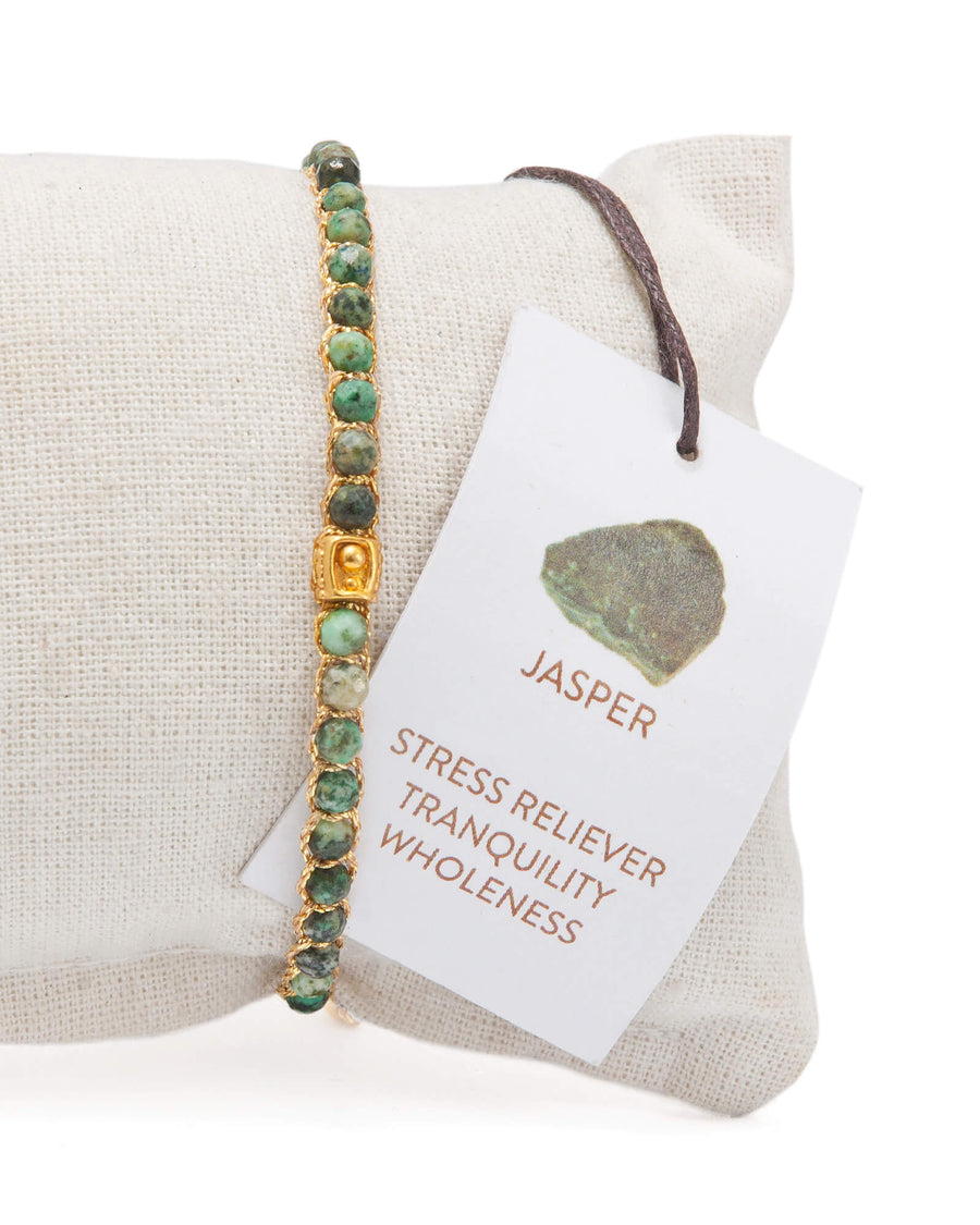 Green Jasper Bracelet | Gold