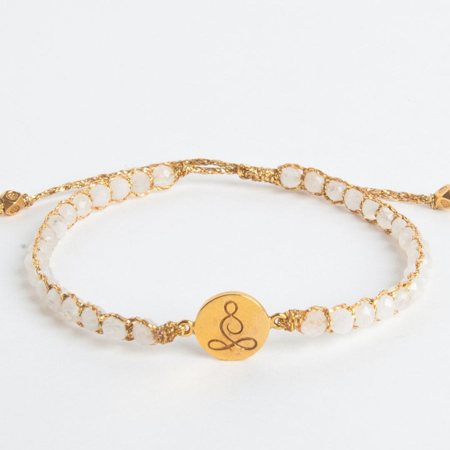 Lotus Moonstone Bracelet | Gold