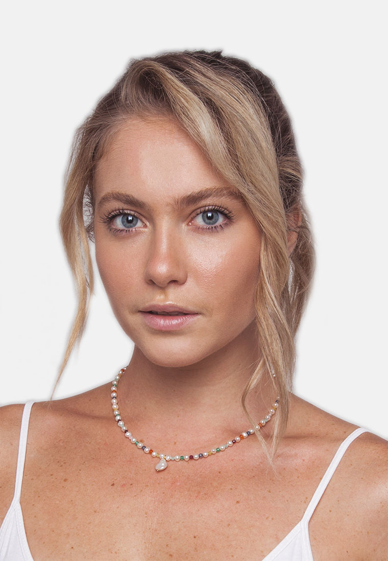 Pearl & Gemstone Necklace | Silver