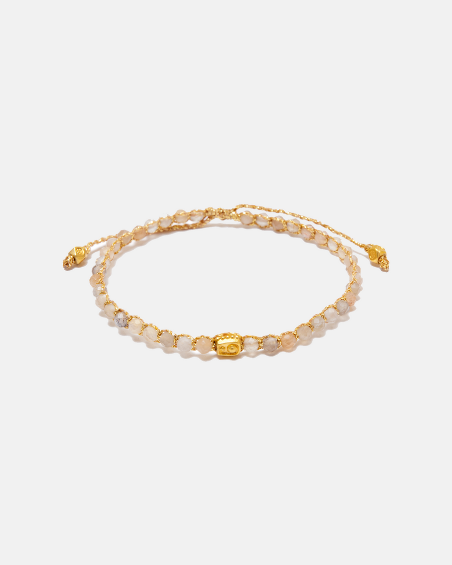 Peach Moonstone Bracelet | Gold