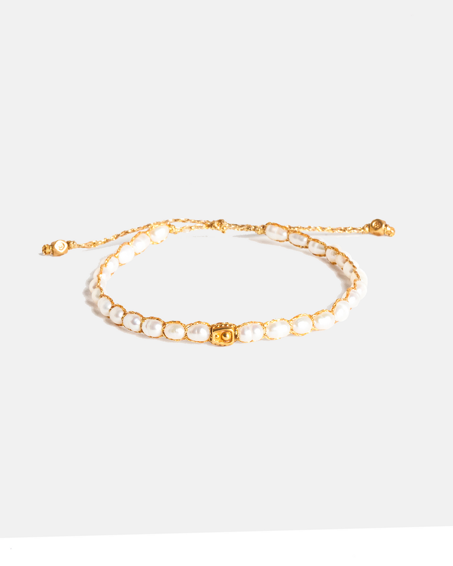 Pearl Oval Bracelet | Gold