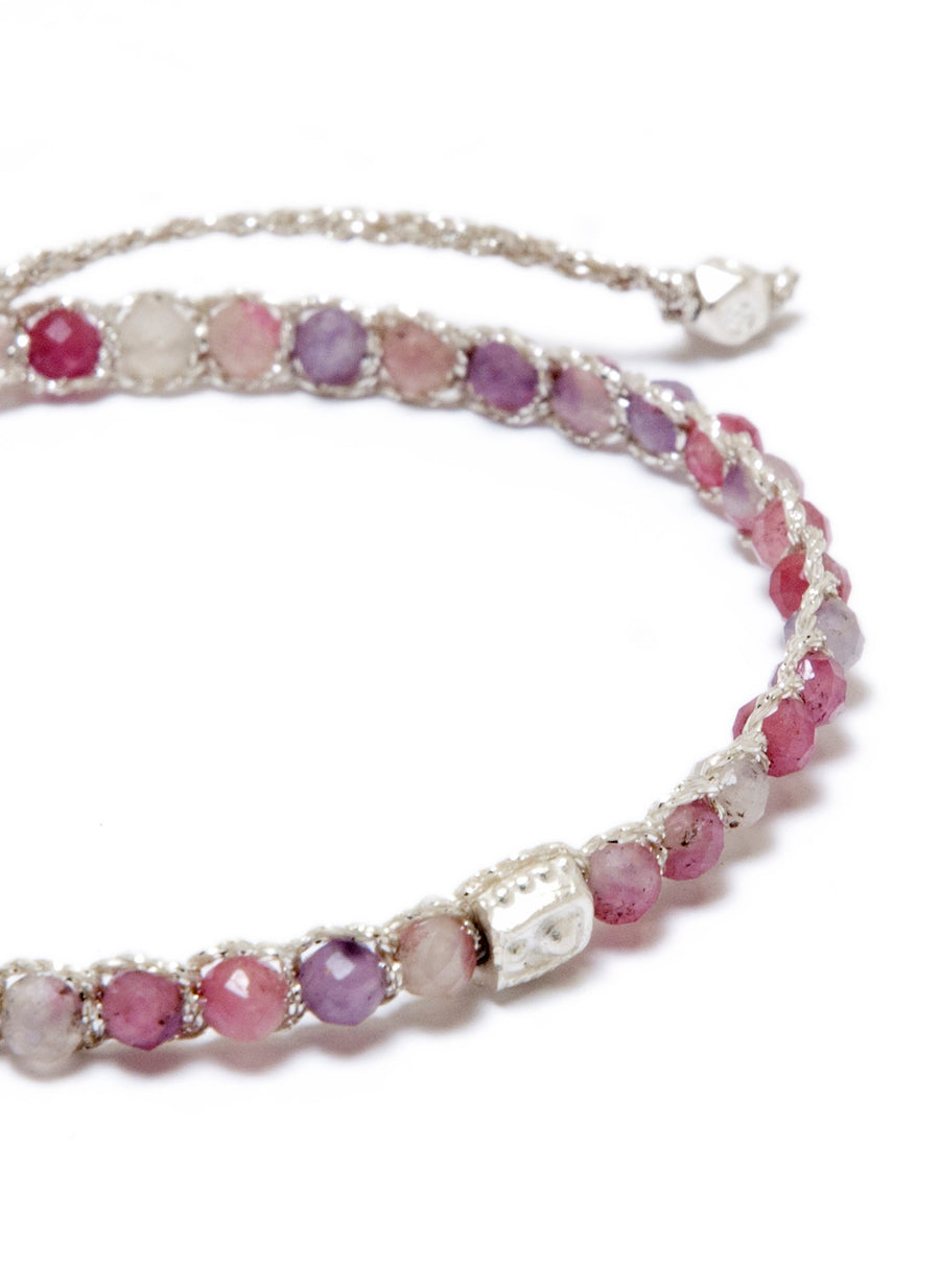 Pink Tourmaline Bracelet from Sri Lanka | Silver