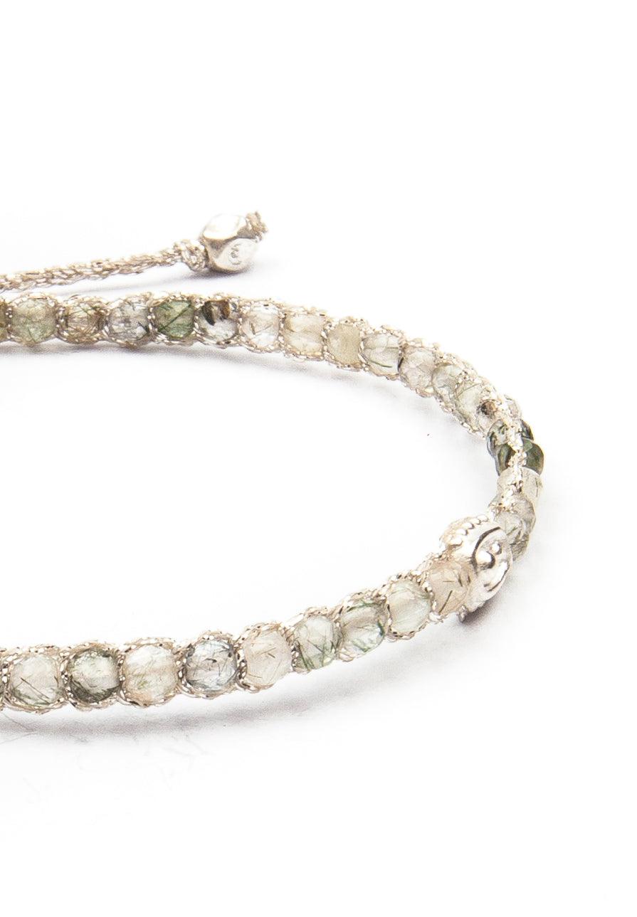 Clear Rutilated Quartz Bracelet | Silver - Samapura Jewelry