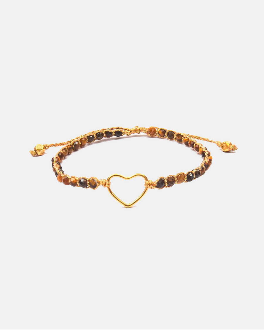 Tiger Eye Bracelet Heart | Gold