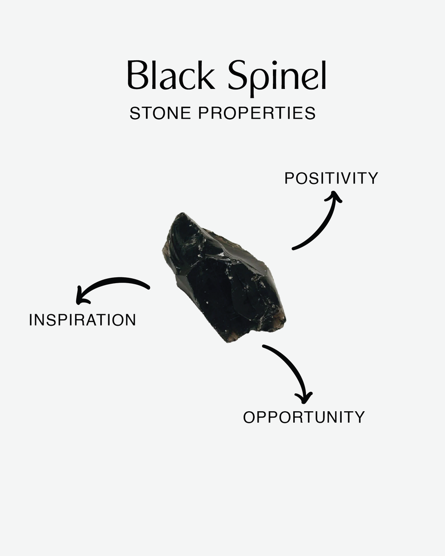 Black Spinel Heart Bracelet | Silver