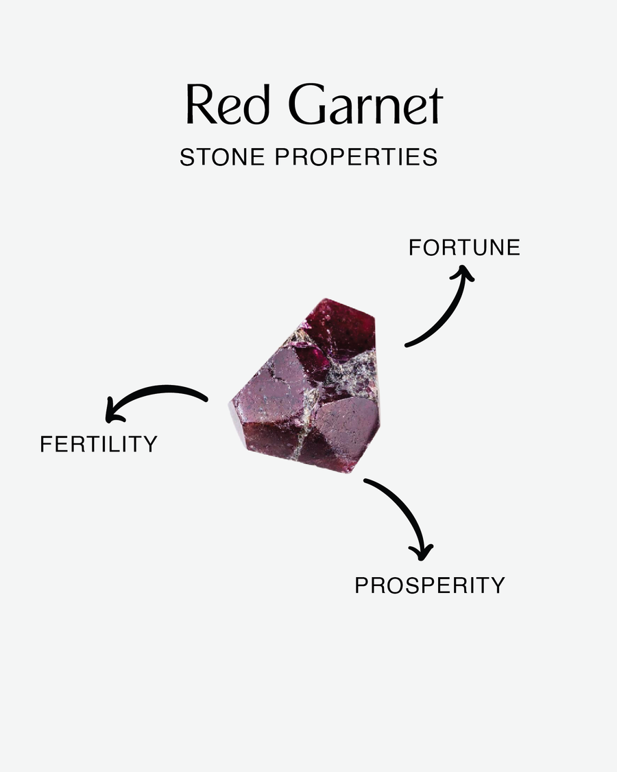Red Garnet Heart Bracelet | Gold